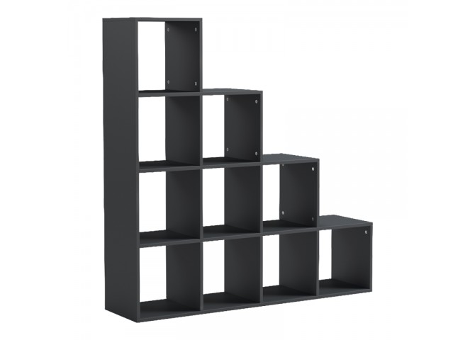 Βιβλιοθήκη Scala pakoworld ανθρακί 129.5x29x129.5εκ