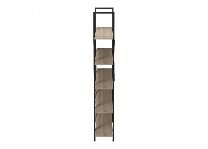 Βιβλιοθήκη-Ραφιέρα Loftie pakoworld sonoma-μαύρο μέταλλο 126x28x165εκ