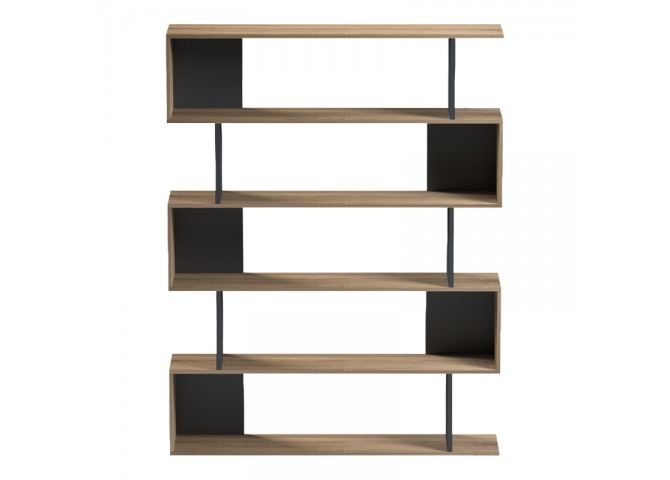 Βιβλιοθήκη Tetri pakoworld sonoma-ανθρακί 121.8x25.4x158.8εκ