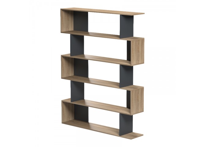 Βιβλιοθήκη Tetri pakoworld sonoma-ανθρακί 121.8x25.4x158.8εκ