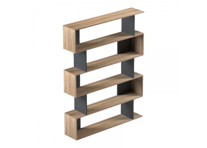 Βιβλιοθήκη Tetri pakoworld sonoma-ανθρακί 121.8x25.4x158.8εκ