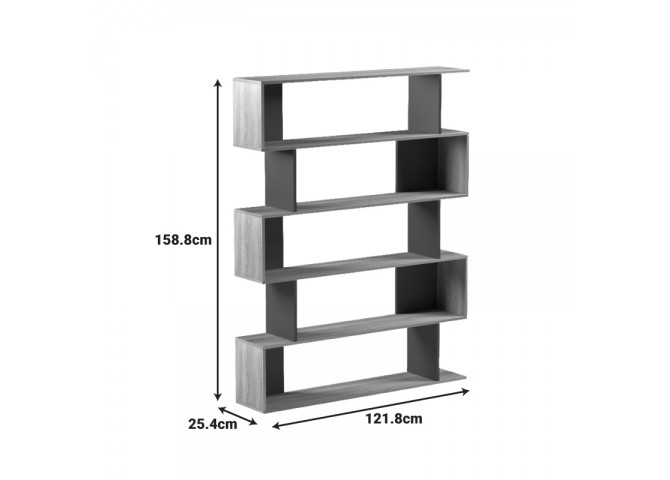 Βιβλιοθήκη Tetri pakoworld sonoma-ανθρακί 121.8x25.4x158.8εκ