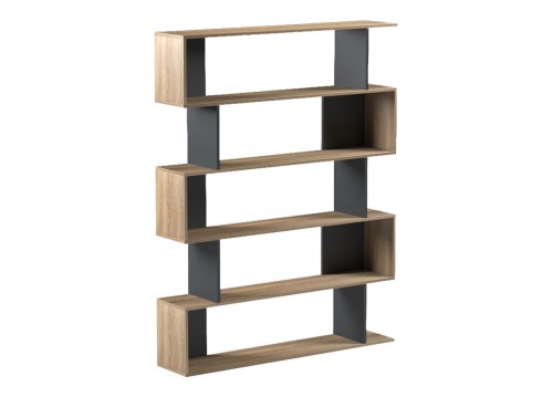 Βιβλιοθήκη Tetri pakoworld sonoma-ανθρακί 121.8x25.4x158.8εκ
