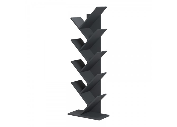 Βιβλιοθήκη Fyllo pakoworld ανθρακί 50x25x141.5εκ
