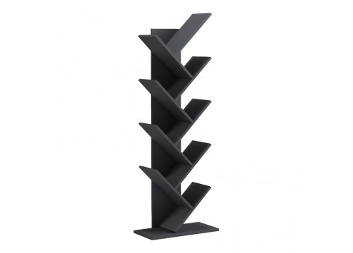 Βιβλιοθήκη Fyllo pakoworld ανθρακί 50x25x141.5εκ