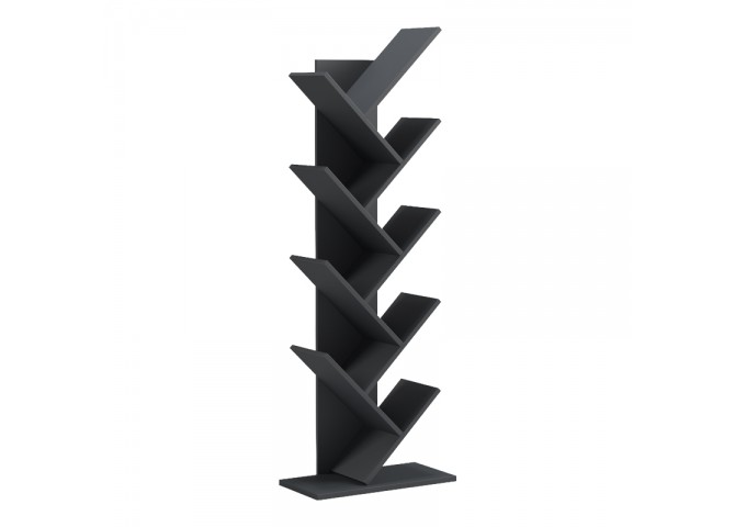 Βιβλιοθήκη Fyllo pakoworld ανθρακί 50x25x141.5εκ