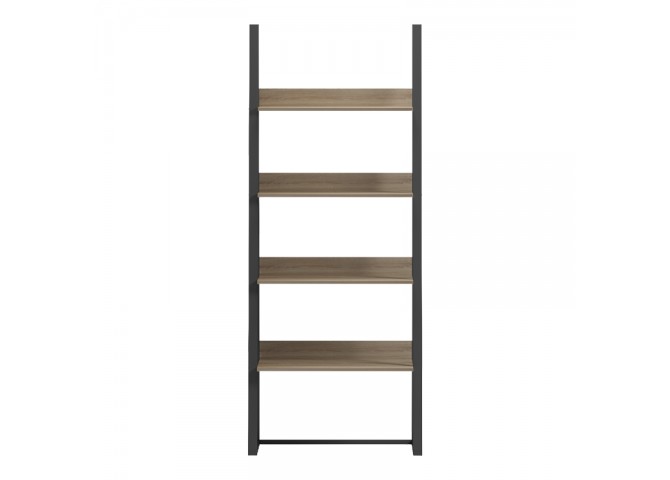 Βιβλιοθήκη-Ραφιέρα Alfa pakoworld sonoma-μαύρο μέταλλο 75x36x185εκ