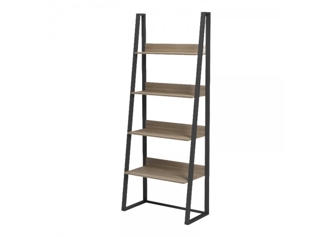 Βιβλιοθήκη-Ραφιέρα Alfa pakoworld sonoma-μαύρο μέταλλο 75x36x185εκ