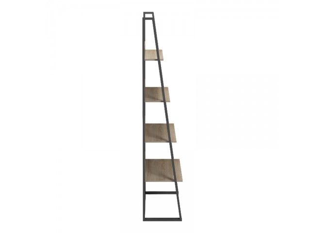Βιβλιοθήκη-Ραφιέρα Alfa pakoworld sonoma-μαύρο μέταλλο 75x36x185εκ