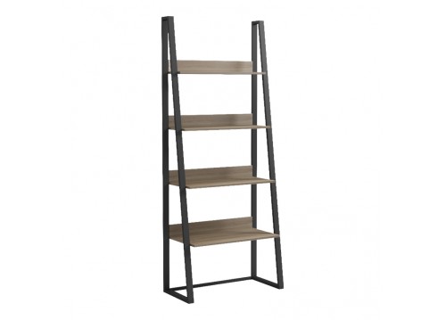 Βιβλιοθήκη-Ραφιέρα Alfa pakoworld sonoma-μαύρο μέταλλο 75x36x185εκ