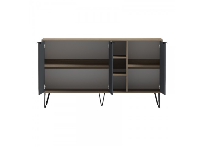 Μπουφές Balain pakoworld sonoma-ανθρακί 142x35.5x83εκ