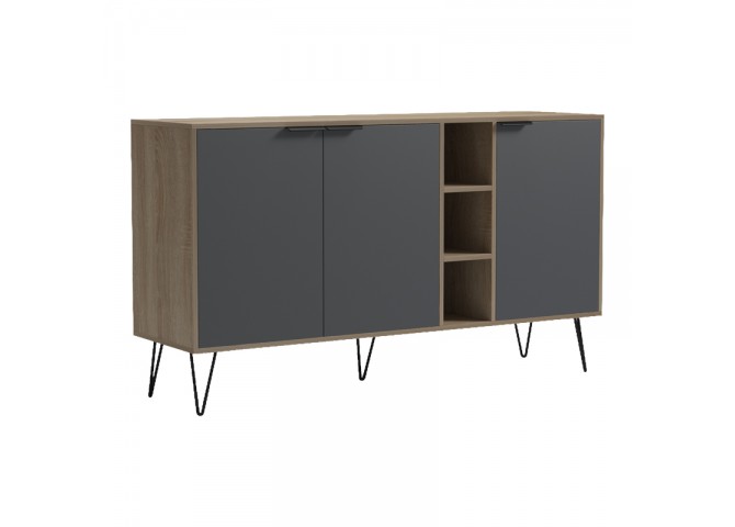 Μπουφές Balain pakoworld sonoma-ανθρακί 142x35.5x83εκ