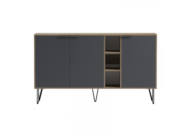 Μπουφές Balain pakoworld sonoma-ανθρακί 142x35.5x83εκ