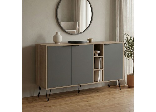 Μπουφές Balain pakoworld sonoma-ανθρακί 142x35.5x83εκ