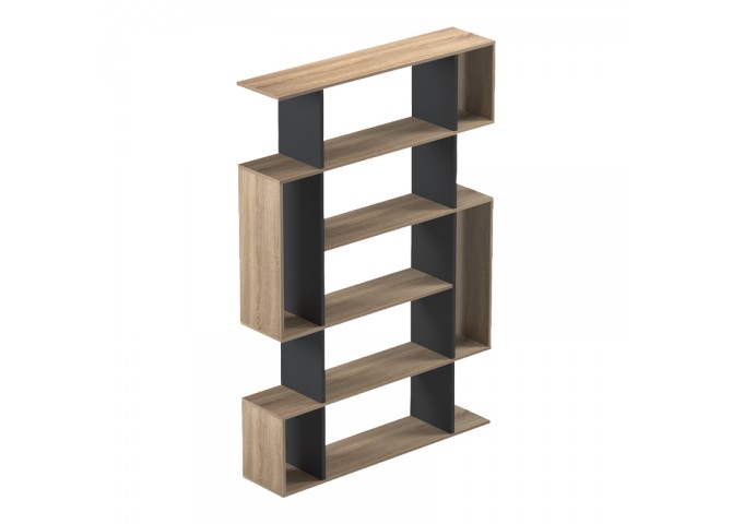 Βιβλιοθήκη Mito pakoworld sonoma-ανθρακί 108.5x25x161εκ