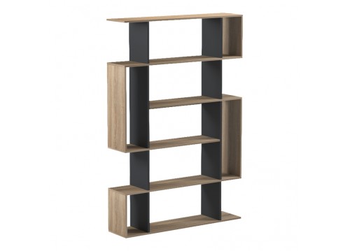 Βιβλιοθήκη Mito pakoworld sonoma-ανθρακί 108.5x25x161εκ