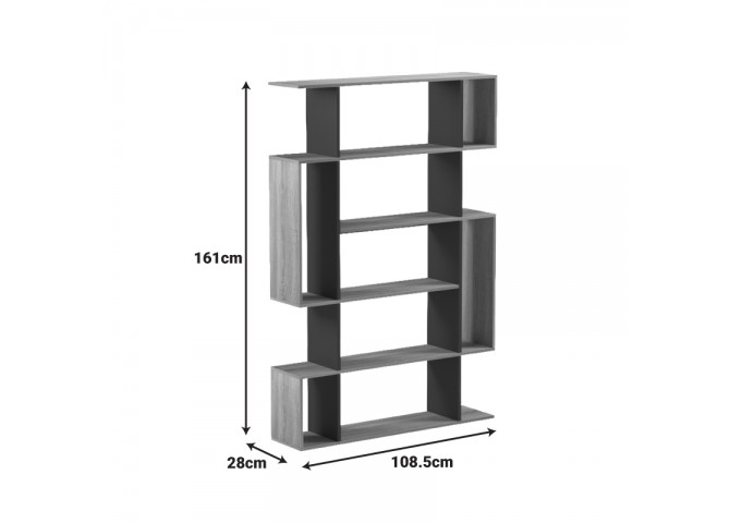 Βιβλιοθήκη Mito pakoworld sonoma - λευκό 108.5x25x161εκ