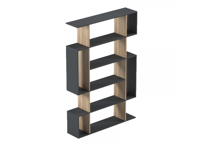 Βιβλιοθήκη Mito pakoworld ανθρακί - sonoma 108.5x25x161εκ