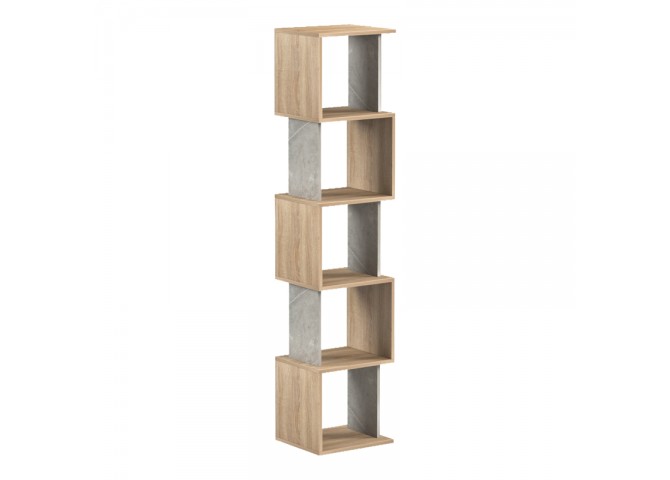 Βιβλιοθήκη Cubik pakoworld sonoma- γκρι μπεζ οψη μαρμάρου 35x30x161εκ