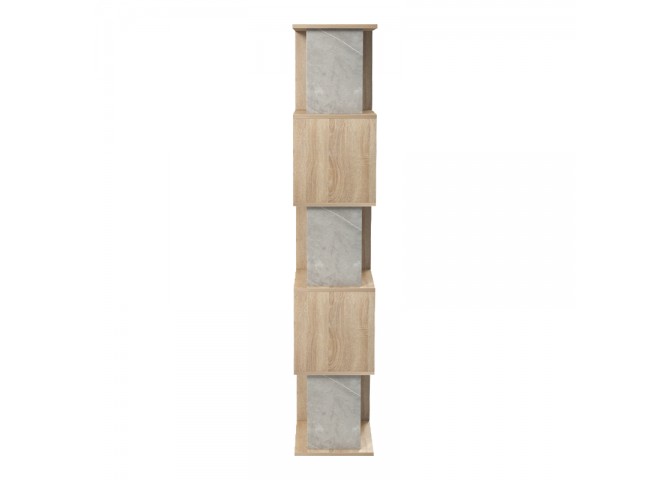 Βιβλιοθήκη Cubik pakoworld sonoma- γκρι μπεζ οψη μαρμάρου 35x30x161εκ