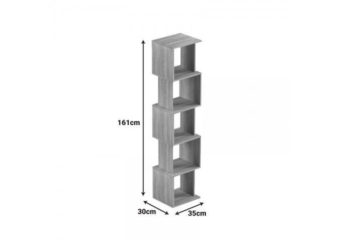 Βιβλιοθήκη Cubik pakoworld sonoma- γκρι μπεζ οψη μαρμάρου 35x30x161εκ