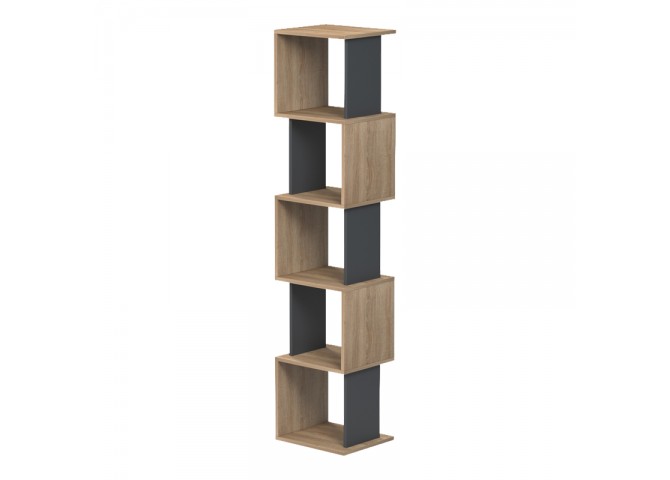 Βιβλιοθήκη Cubik pakoworld sonoma- ανθρακί 35x30x161εκ