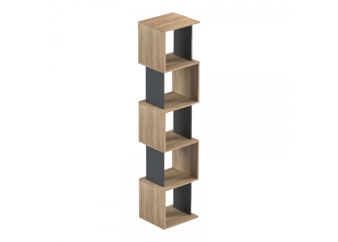 Βιβλιοθήκη Cubik pakoworld sonoma- ανθρακί 35x30x161εκ