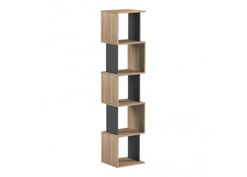 Βιβλιοθήκη Cubik pakoworld sonoma- ανθρακί 35x30x161εκ