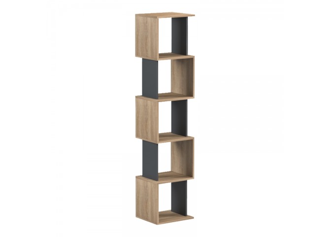Βιβλιοθήκη Cubik pakoworld sonoma- ανθρακί 35x30x161εκ