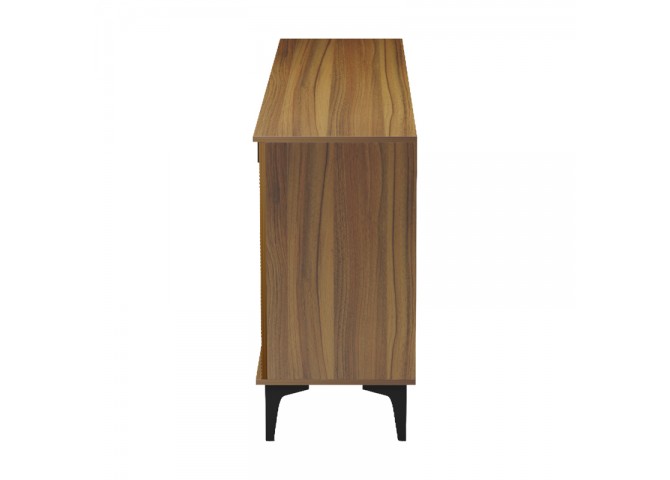 Μπουφές Riba pakoworld καρυδί-μαύρη όψη μαρμάρου 180x40x78εκ