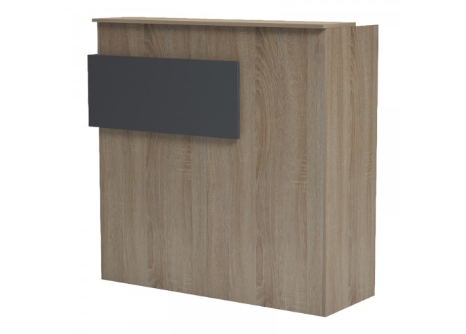 Γραφείο reception Optima pakoworld με led sonoma-ανθρακί 110x40x110εκ