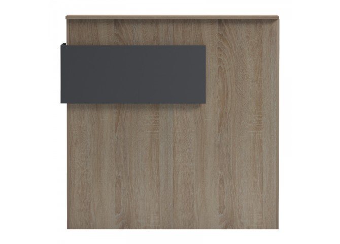 Γραφείο reception Optima pakoworld με led sonoma-ανθρακί 110x40x110εκ
