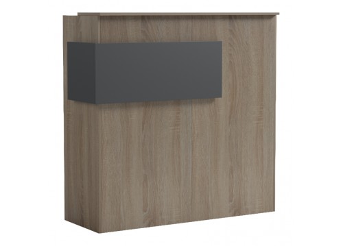 Γραφείο reception Optima pakoworld με led sonoma-ανθρακί 110x40x110εκ