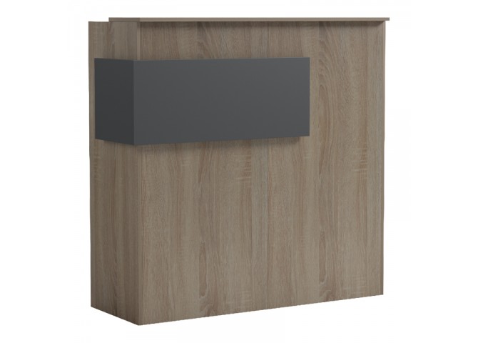 Γραφείο reception Optima pakoworld με led sonoma-ανθρακί 110x40x110εκ