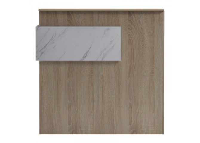 Γραφείο reception Optima pakoworld με led sonoma-λευκή όψη μαρμάρου 110x40x110εκ