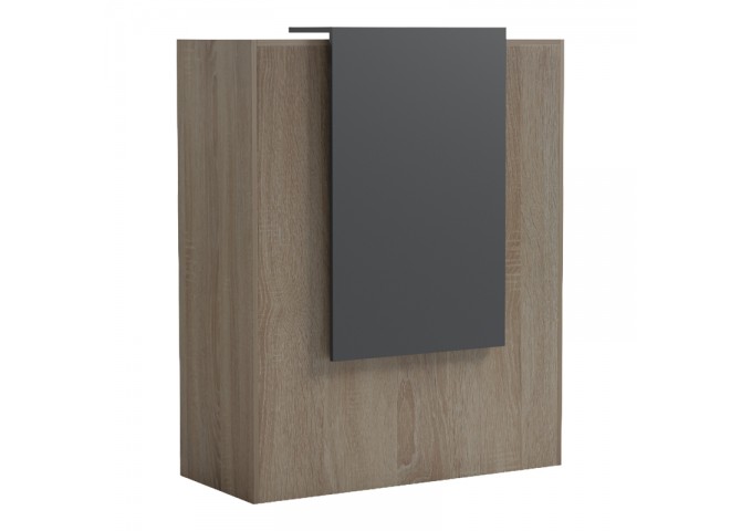 Γραφείο reception Zowel pakoworld με led sonoma-ανθρακί 90x40x110εκ