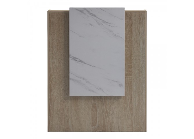 Γραφείο reception Zowel pakoworld με led sonoma-λευκή όψη μαρμάρου 90x40x110εκ
