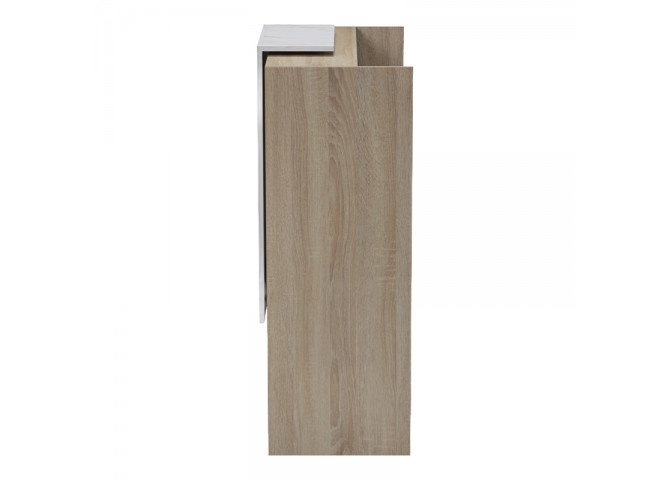 Γραφείο reception Zowel pakoworld με led sonoma-λευκή όψη μαρμάρου 90x40x110εκ