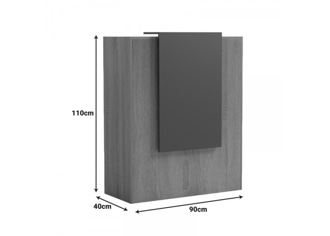 Γραφείο reception Zowel pakoworld με led sonoma-λευκή όψη μαρμάρου 90x40x110εκ
