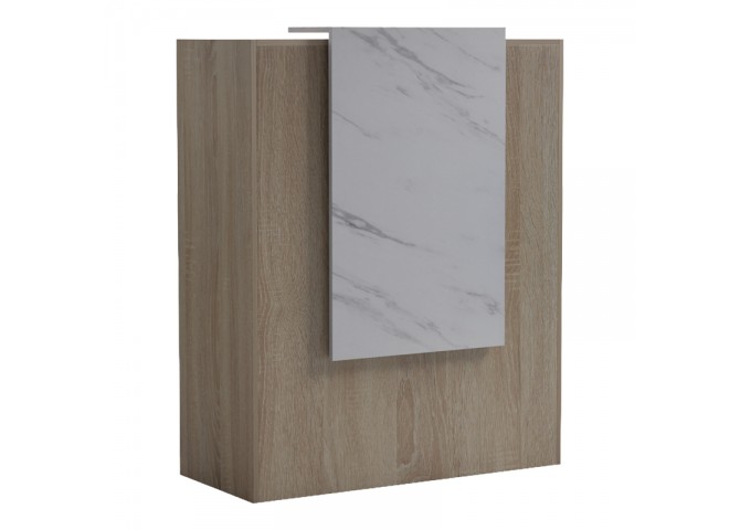 Γραφείο reception Zowel pakoworld με led sonoma-λευκή όψη μαρμάρου 90x40x110εκ
