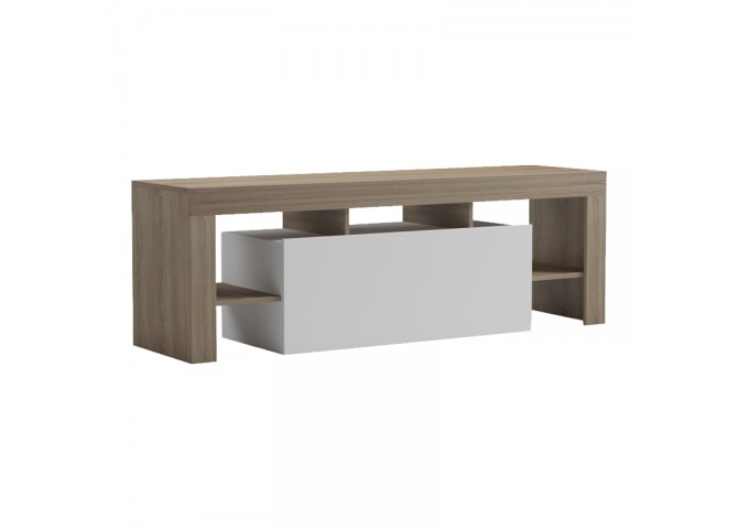 Έπιπλο τηλεόρασης Liner pakoworld sonoma-λευκό 150x40x50εκ