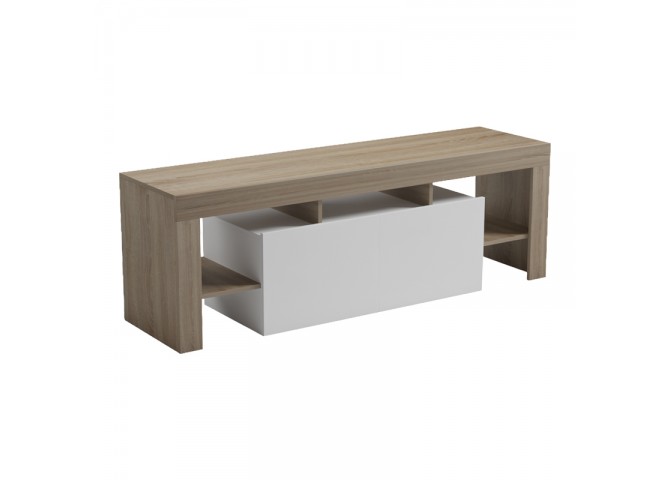 Έπιπλο τηλεόρασης Liner pakoworld sonoma-λευκό 150x40x50εκ