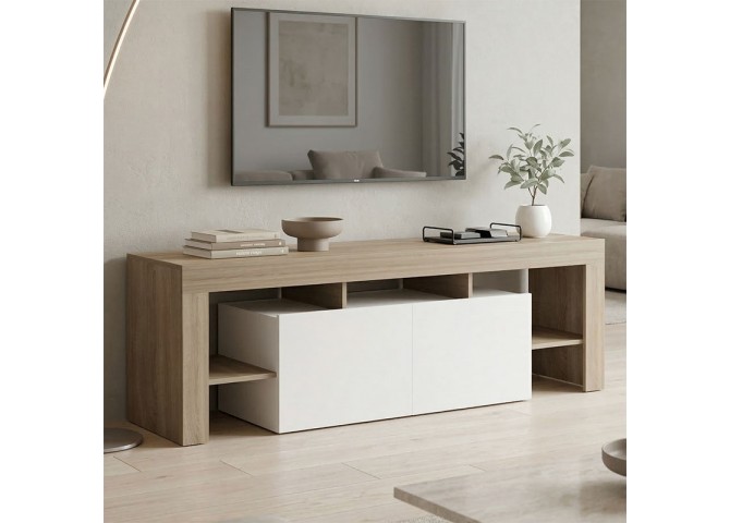 Έπιπλο τηλεόρασης Liner pakoworld sonoma-λευκό 150x40x50εκ