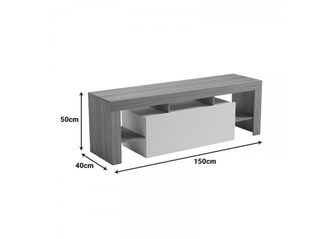 Έπιπλο τηλεόρασης Liner pakoworld sonoma-λευκό 150x40x50εκ