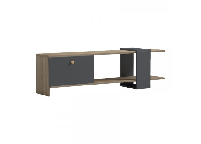 Έπιπλο τηλεόρασης Standi pakoworld σε sonoma-ανθρακί 120x25x36.8εκ