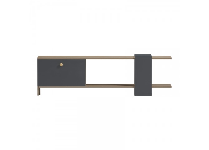 Έπιπλο τηλεόρασης Standi pakoworld σε sonoma-ανθρακί 120x25x36.8εκ