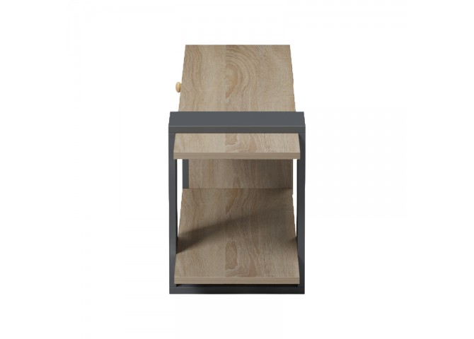 Έπιπλο τηλεόρασης Standi pakoworld σε sonoma-ανθρακί 120x25x36.8εκ