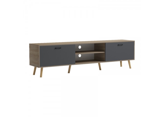 Έπιπλο τηλεόρασης Gorna pakoworld sonoma-ανθρακί 180x35x48.6εκ