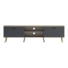Έπιπλο τηλεόρασης Gorna pakoworld sonoma-ανθρακί 180x35x48.6εκ