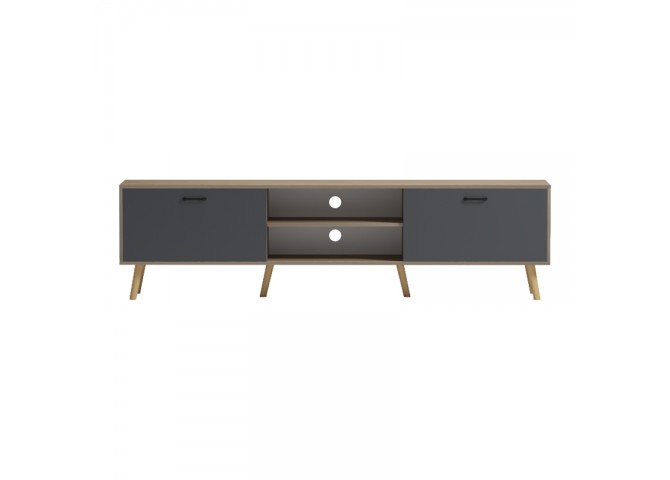 Έπιπλο τηλεόρασης Gorna pakoworld sonoma-ανθρακί 180x35x48.6εκ
